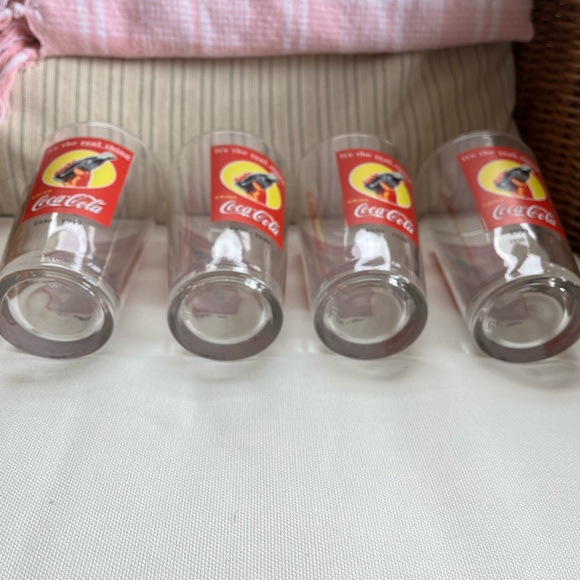 Set of 4 Vintage Coca-Cola Drinking Glasses Anniversary 1930-1949 Limited Rare - Picture 3 of 5